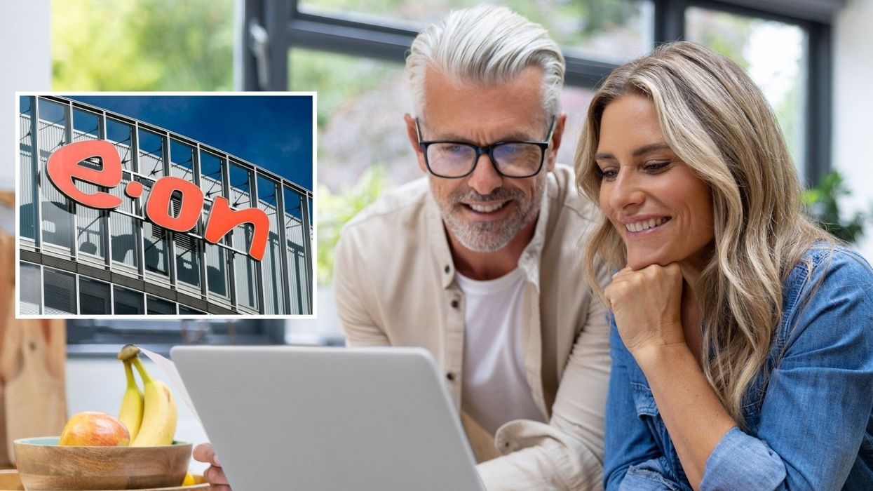 Couple looking at laptop