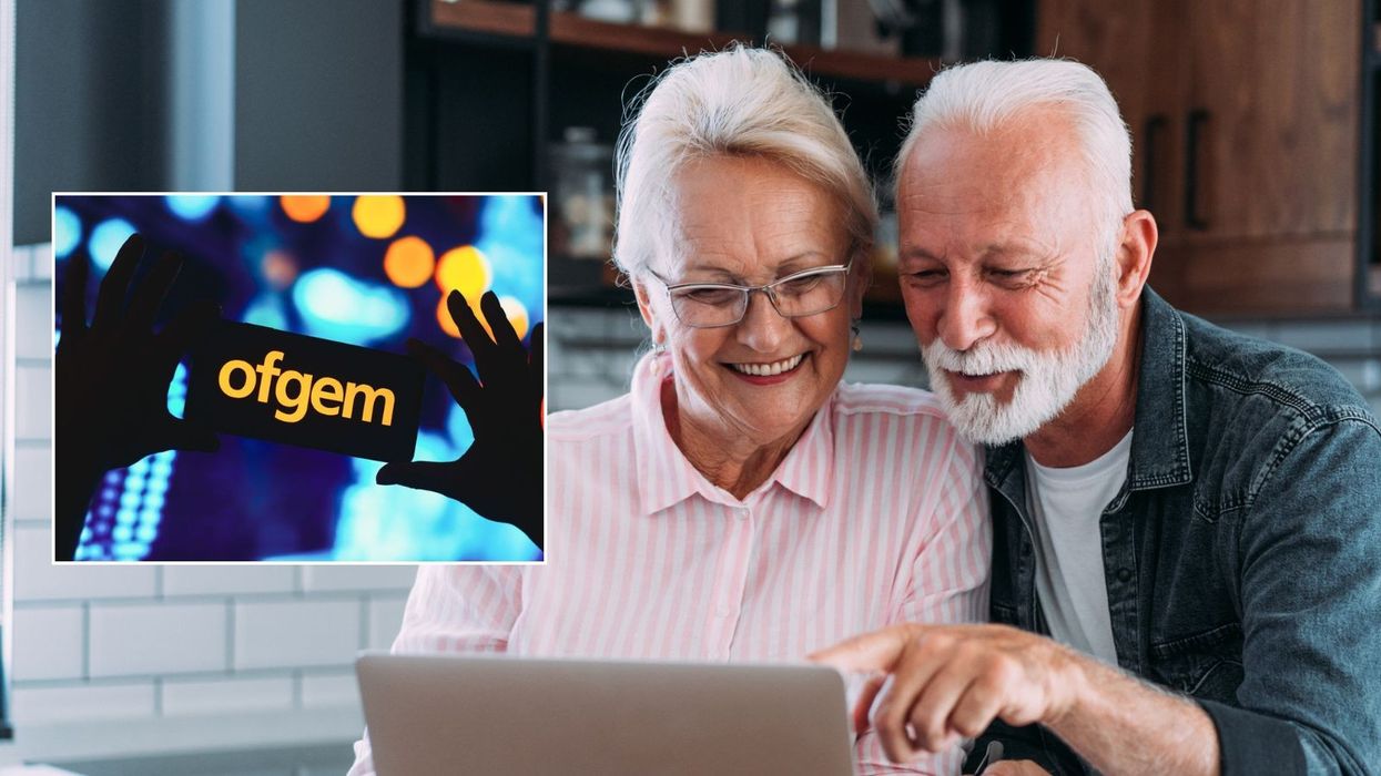 Couple looking at laptop