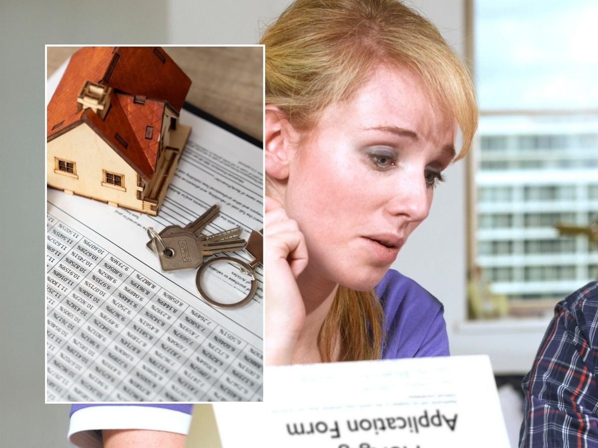 Couple looking at mortgage deal