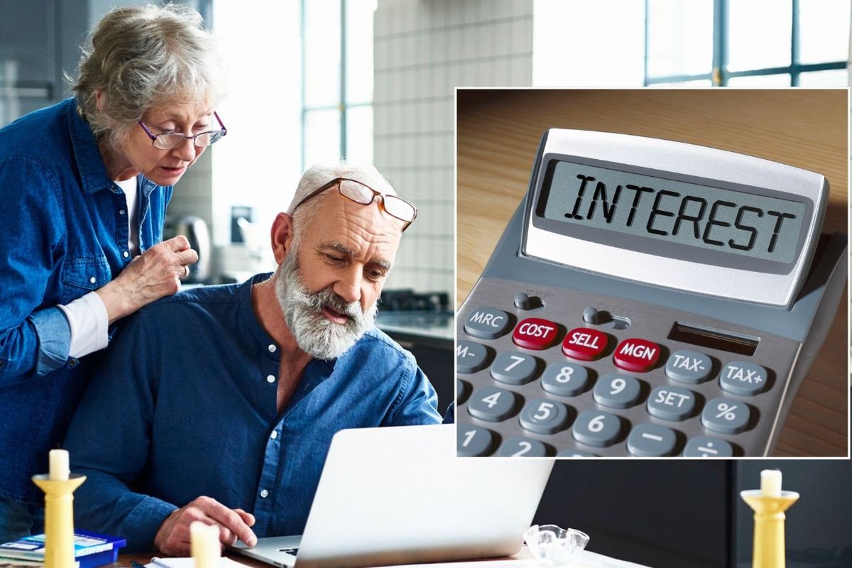 Couple looking at savings online