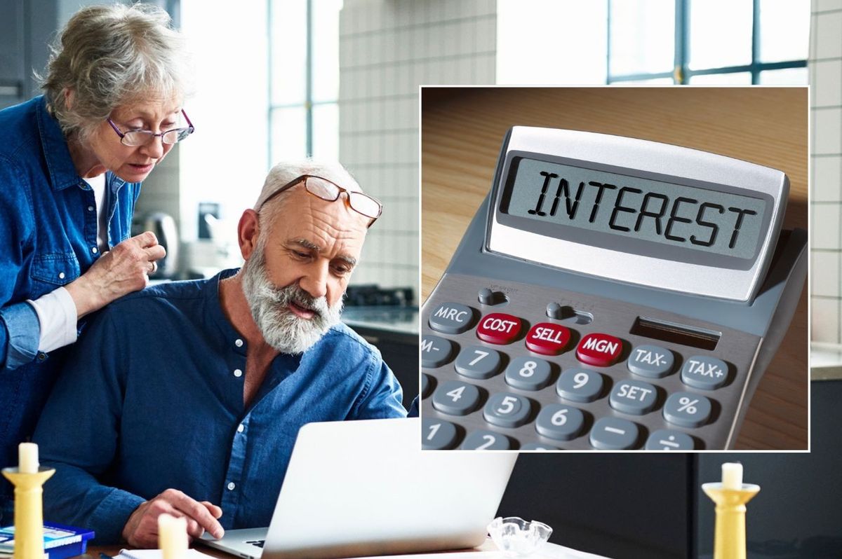 Couple looking at savings online
