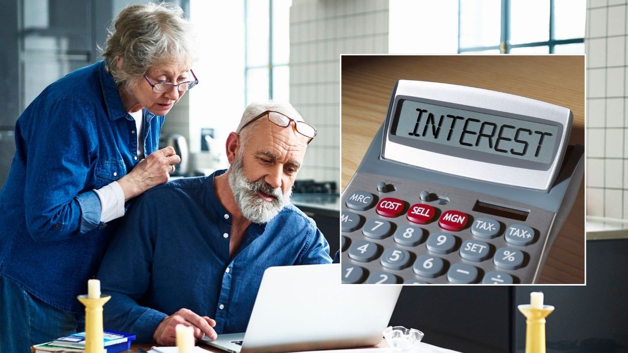 Couple looking at savings online
