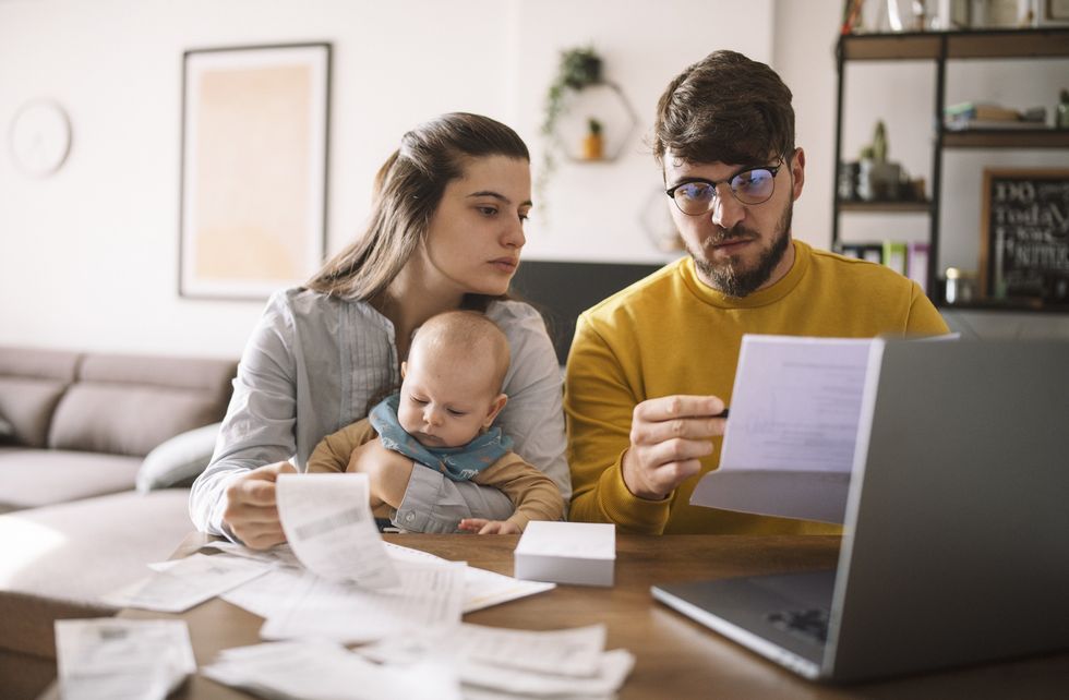 Couple looking at tax bill