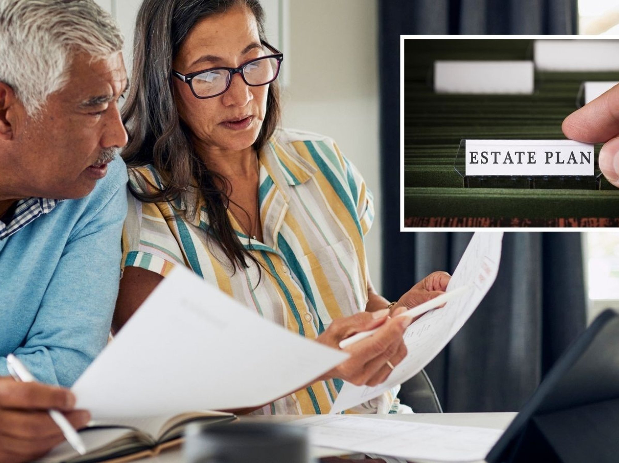 Couple looking at their estate plan