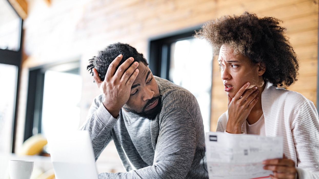Couple looking worried