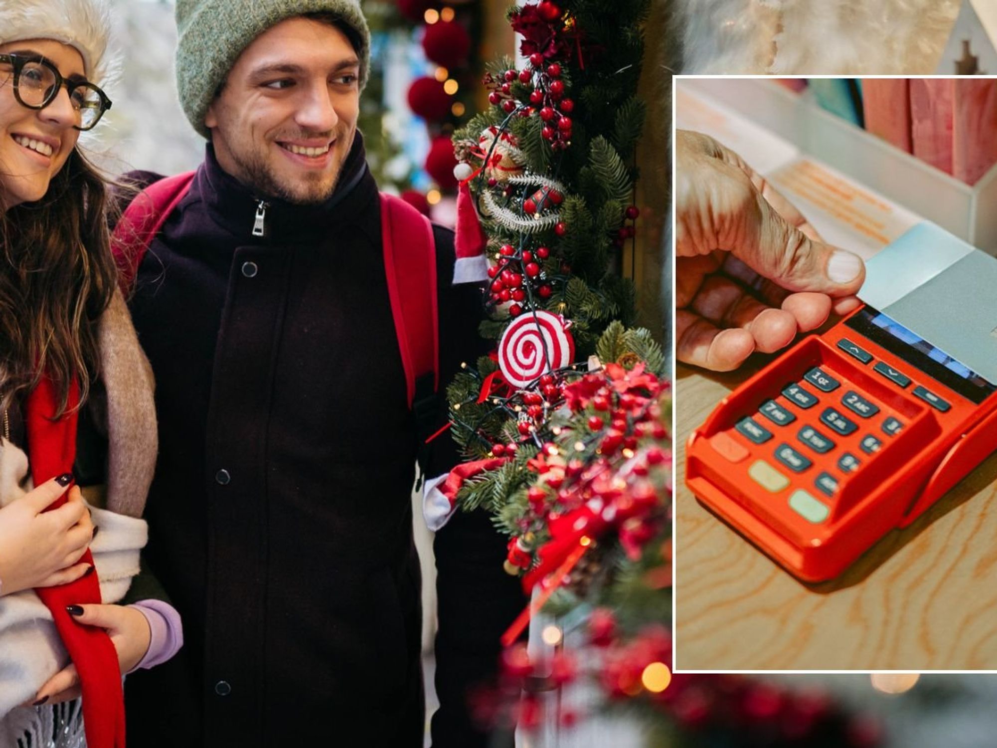 Couple shopping and contactless card