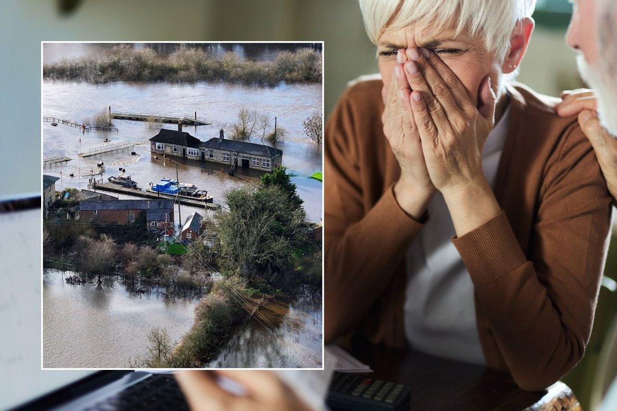 Couple upset and flooded area of England