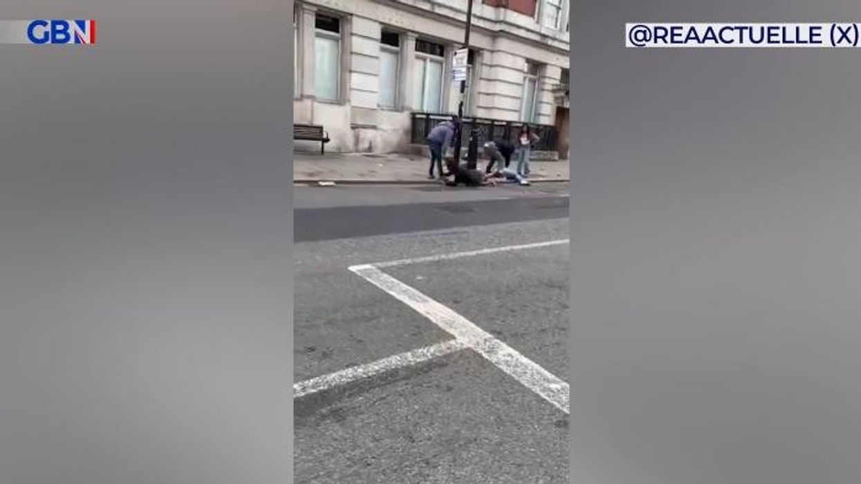 WATCH: Shocking moment two people are mugged by thugs in broad daylight