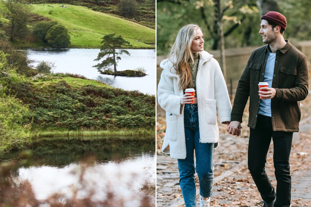 Couple walking Ambleside Lake District
