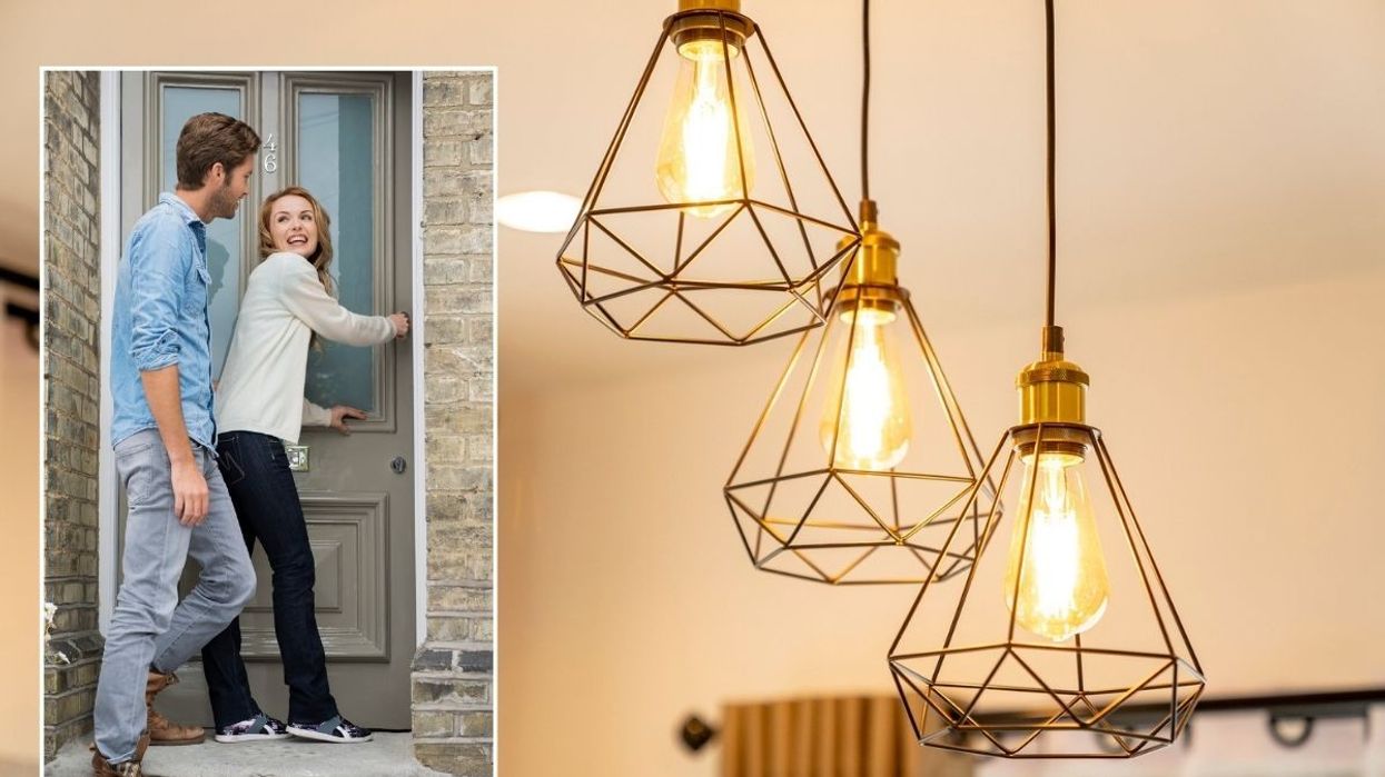 Couple walking into home / Stylish home lighting