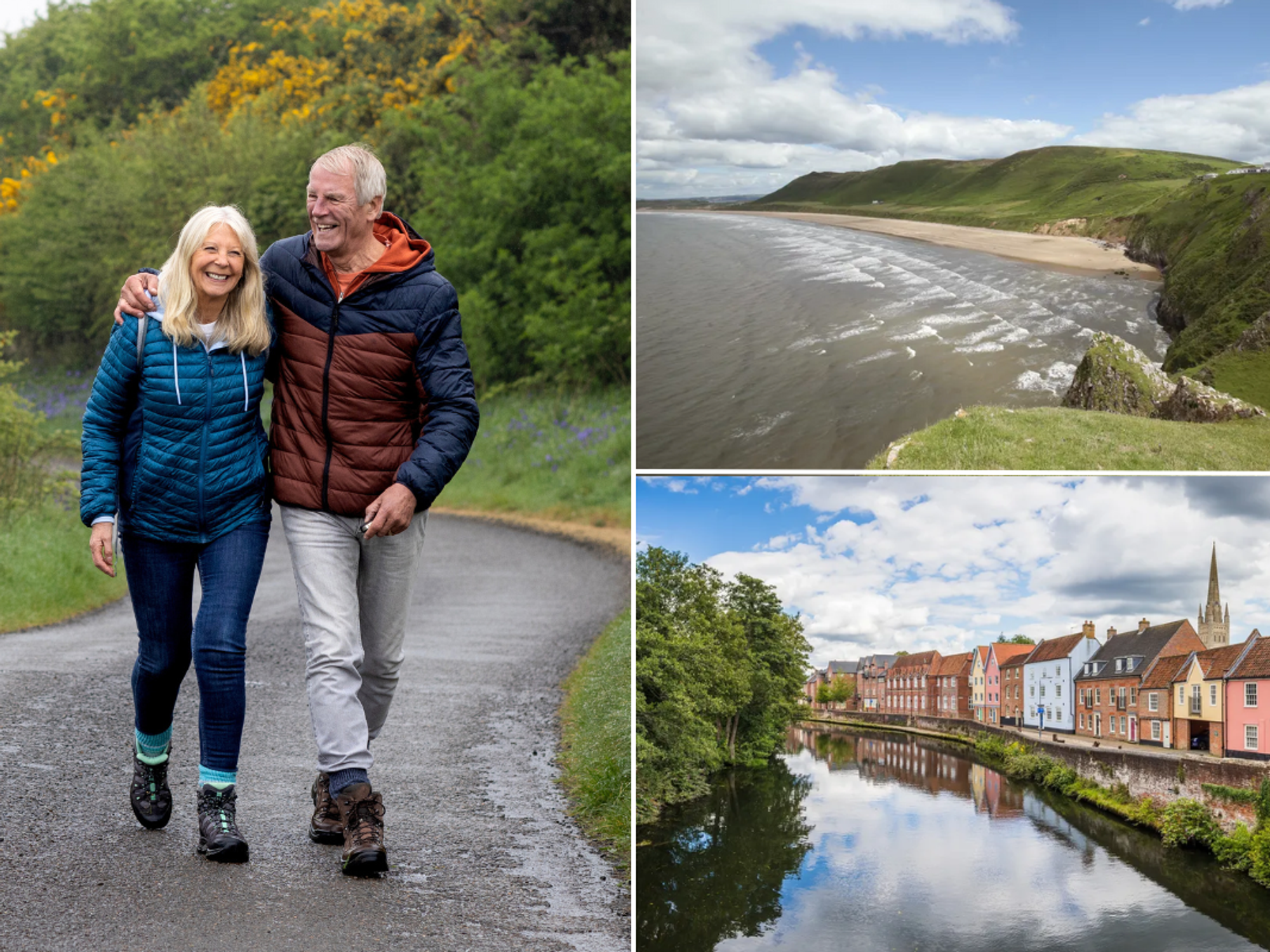 Couple walking UK / Rhossili Bay / Norwich