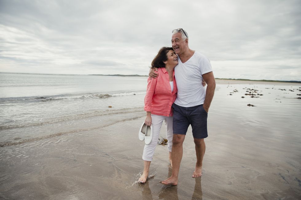 Couple watching on beach