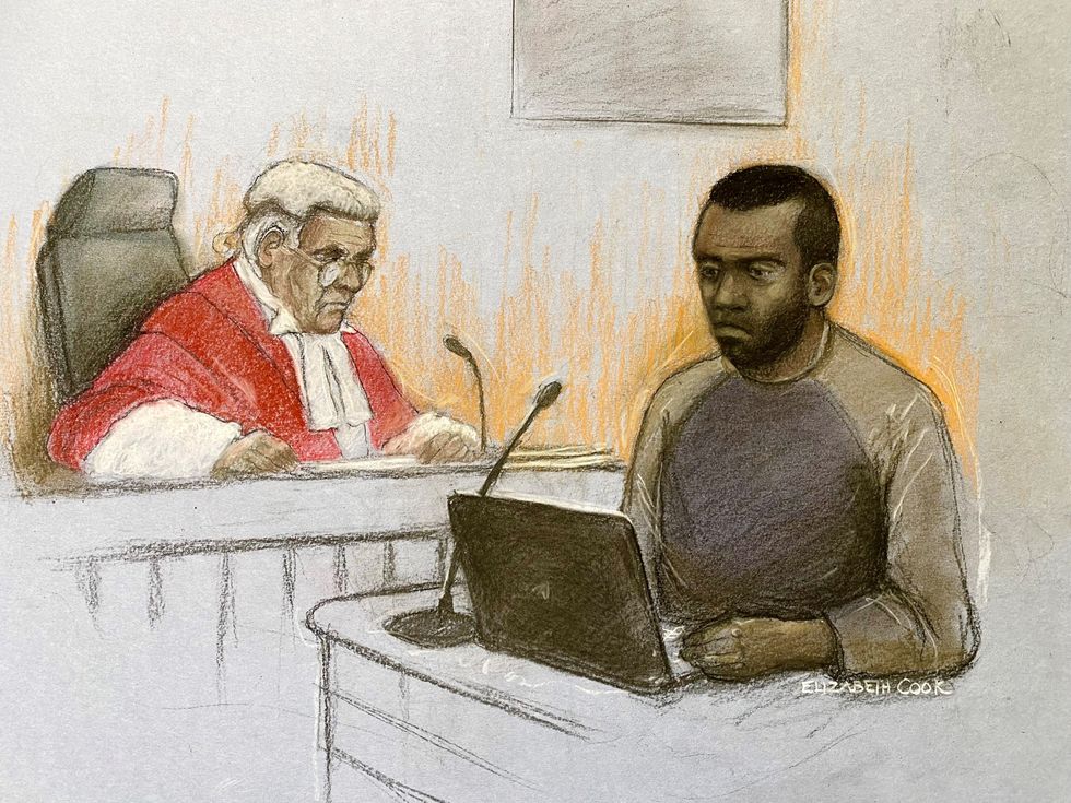 Court drawing of Majek