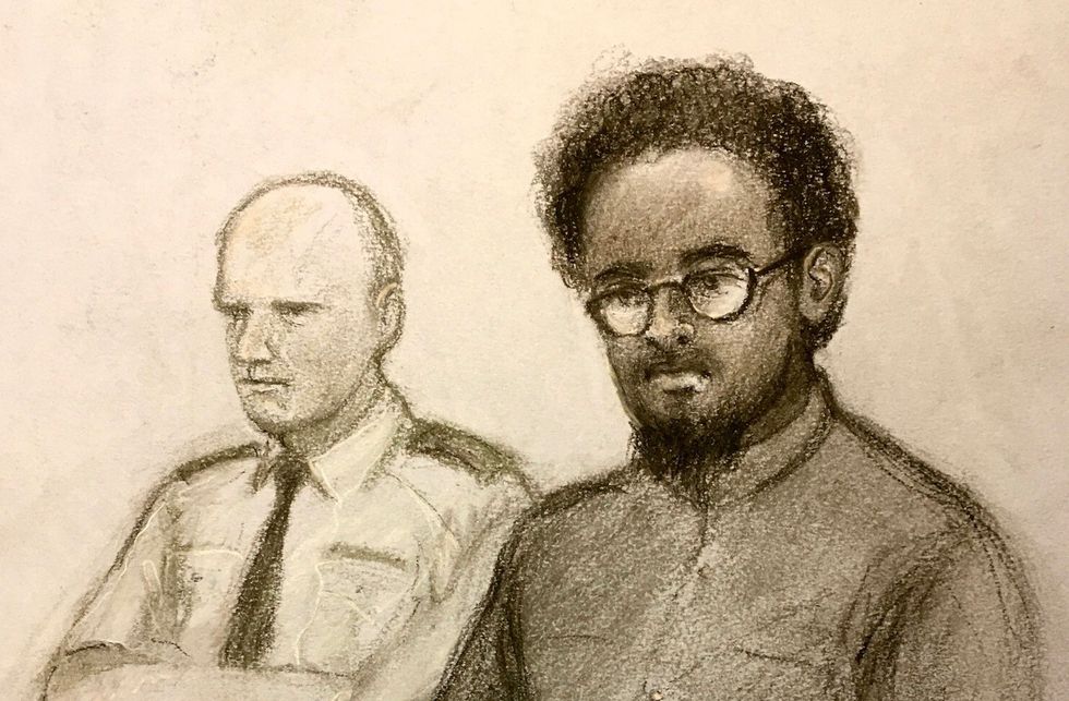 Court sketch of Ali Harbi Ali