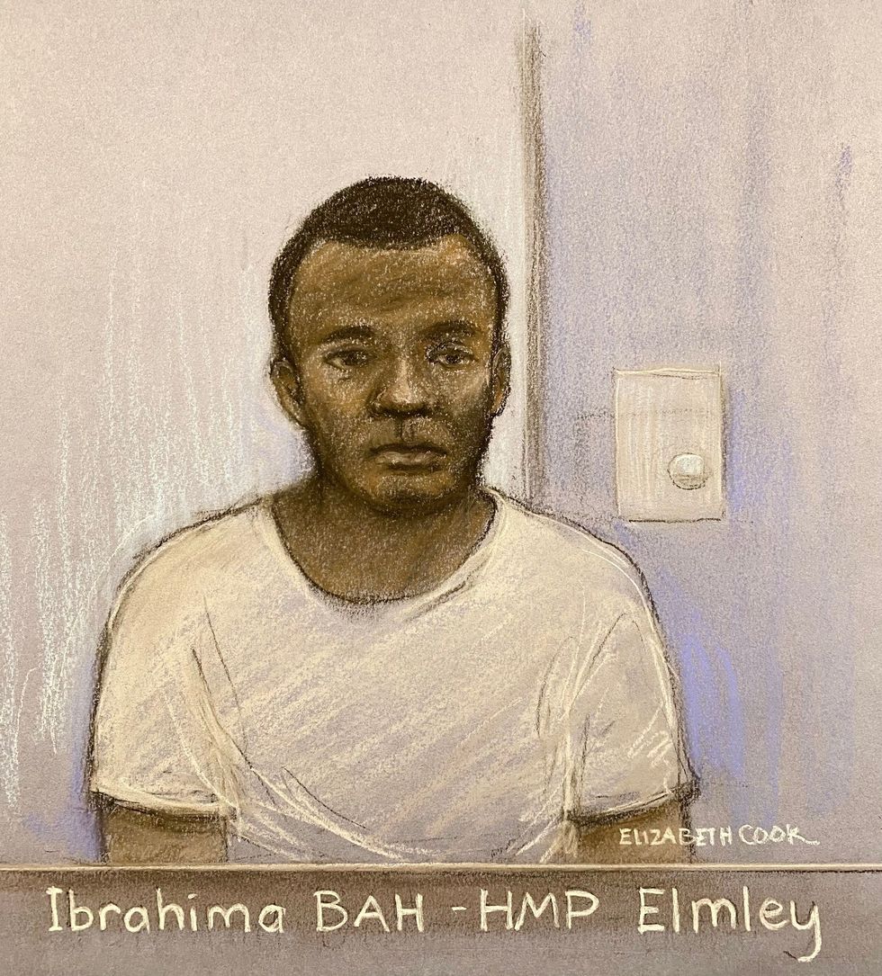 Court sketch of Ibrahima Bah