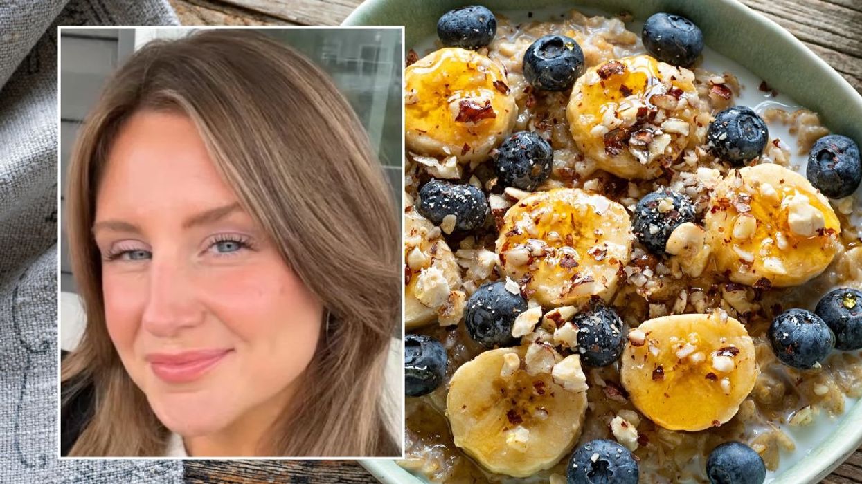 Courtney Kassis and bowl of porride