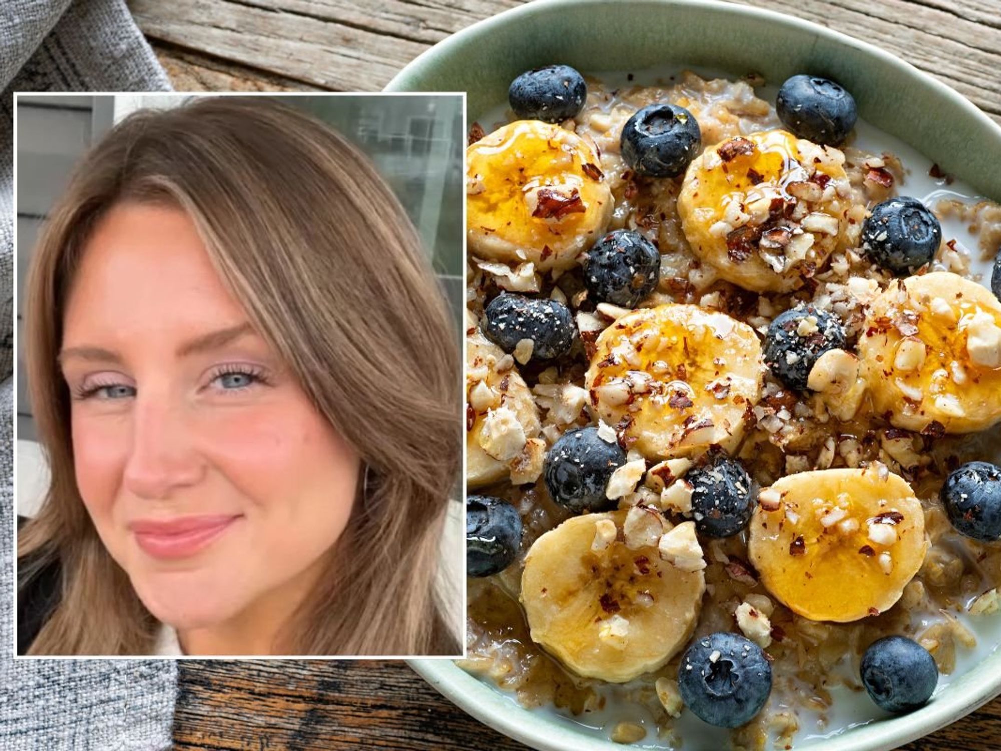 Courtney Kassis and bowl of porride