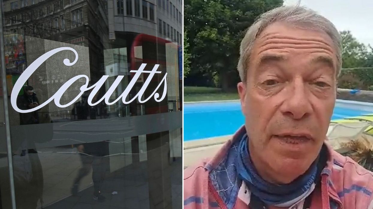 Coutts (left) and Nigel Farage (right)