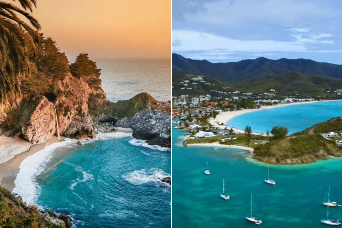 cove beach in Orlando, Florida, USA / Antigua, the Caribbean