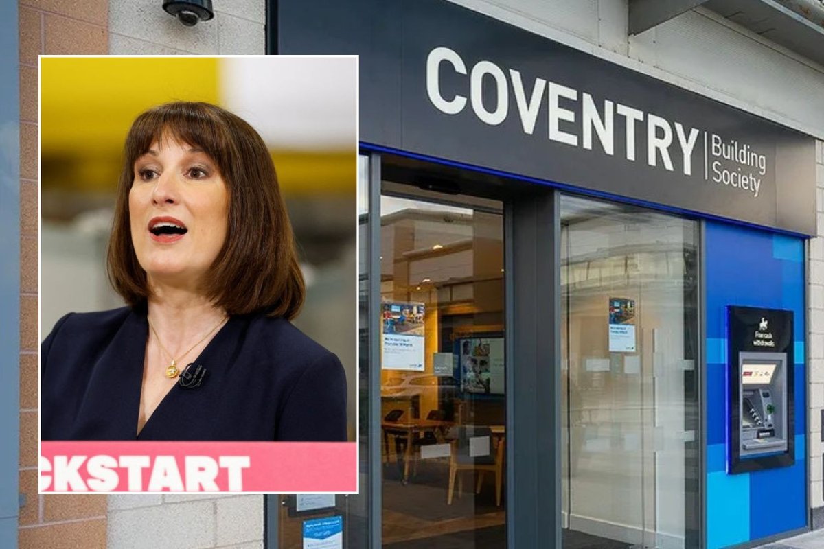 Coventry Building Society bank branch and Rachel Reeves