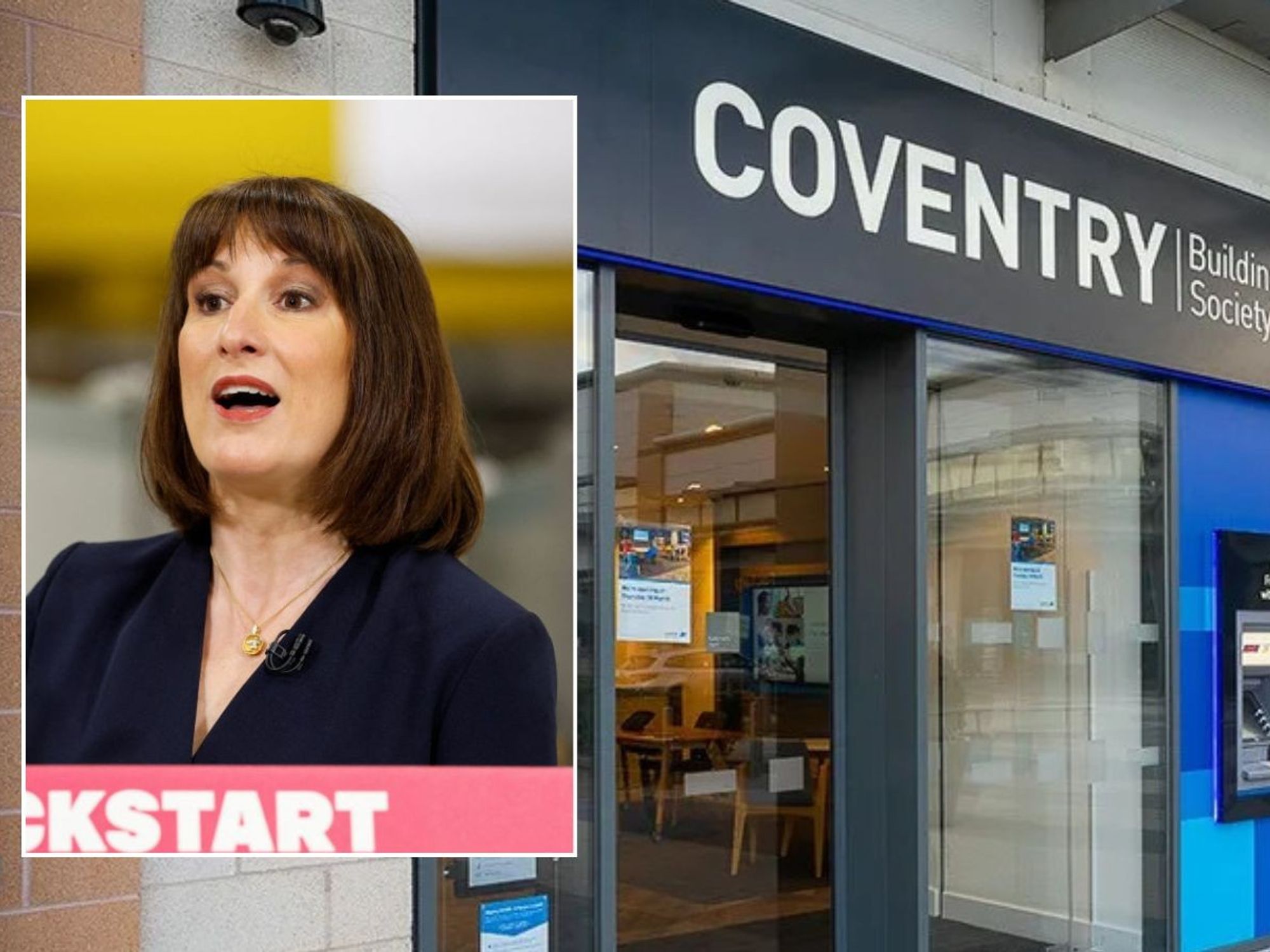 Coventry Building Society bank branch and Rachel Reeves