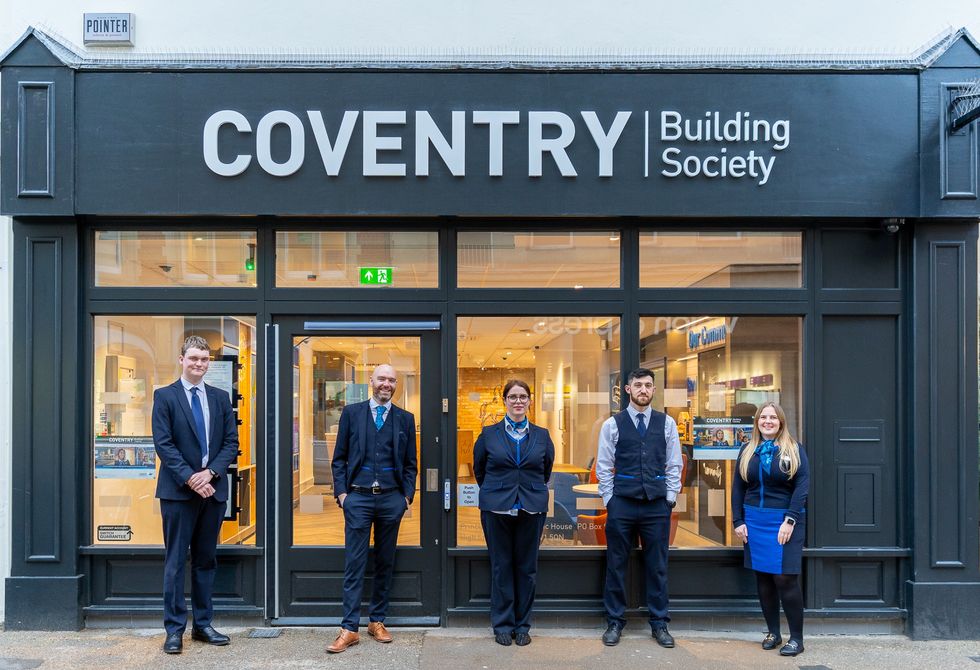 Coventry Building Society branch with employees