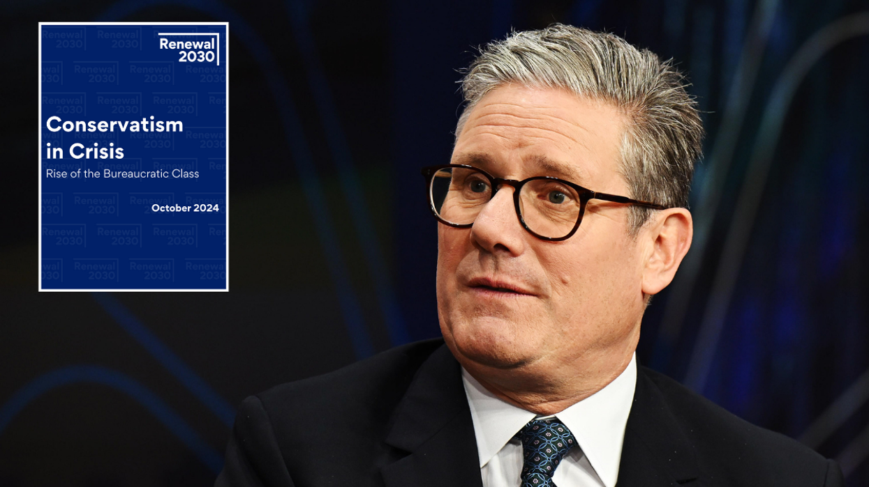 Cover of report 'Conservatism in Crisis' and Keir Starmer