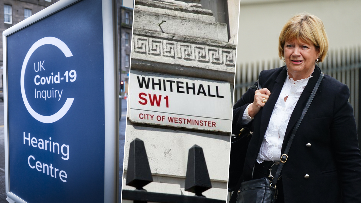 Covid inquiry sign/Whitehall sign/Baroness Hallett sign