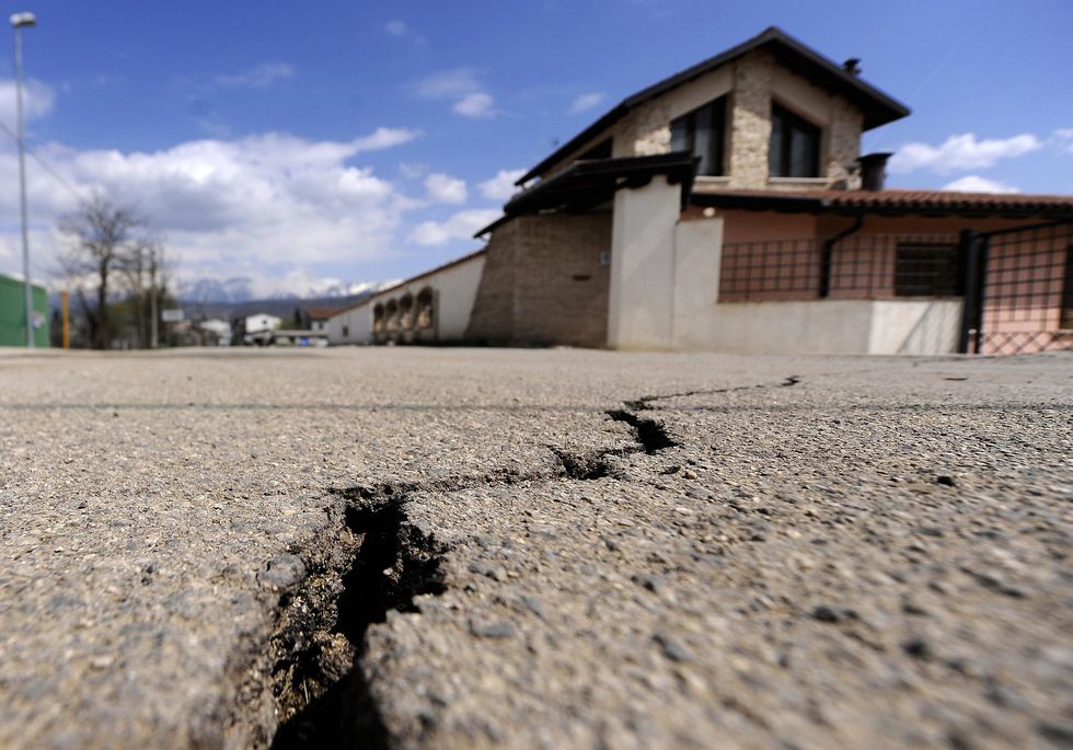 Crack appearing on the road of a residential street