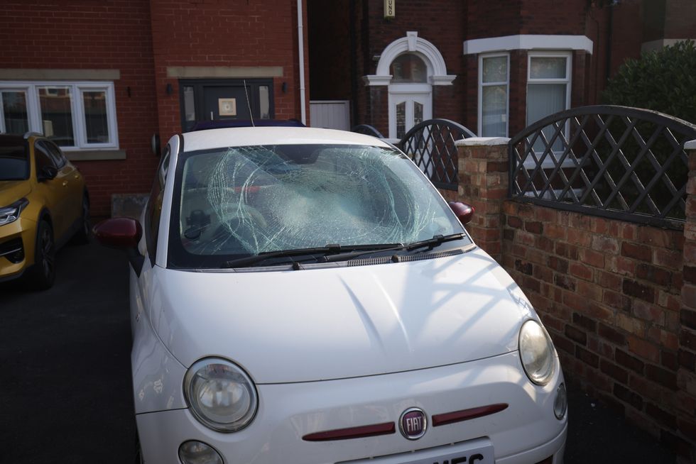 Cracked car windscreen