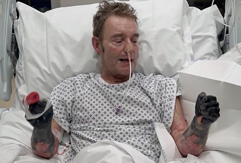 Craig Mackinlay in his hospital bed