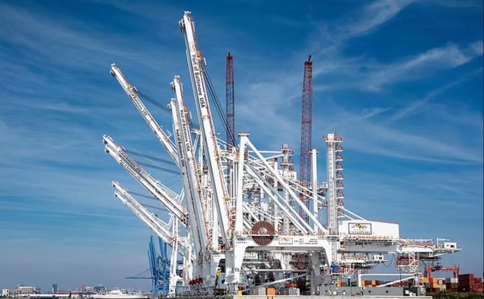 Cranes at the port of Baltimore