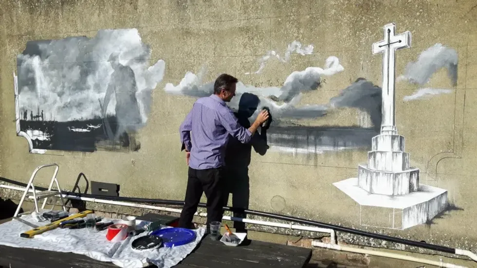 Crawley Council posted images of the mural being painted in 2018