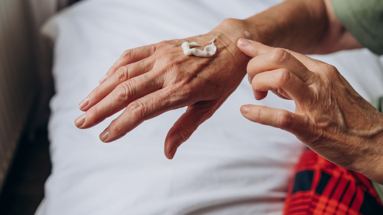 cream on hands