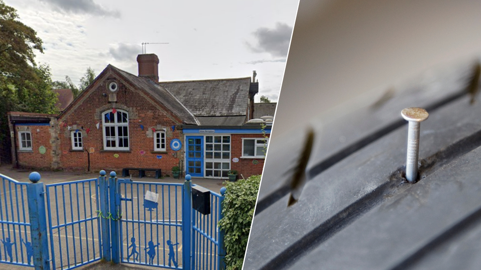 Creeting St Mary Church of England Primary School/Nail in tyre