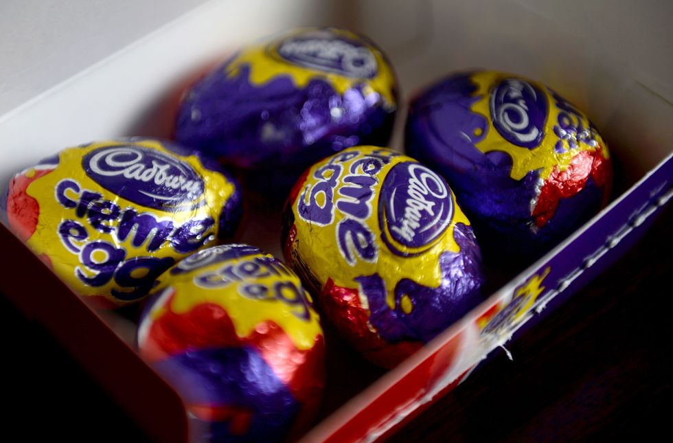 Creme eggs in box