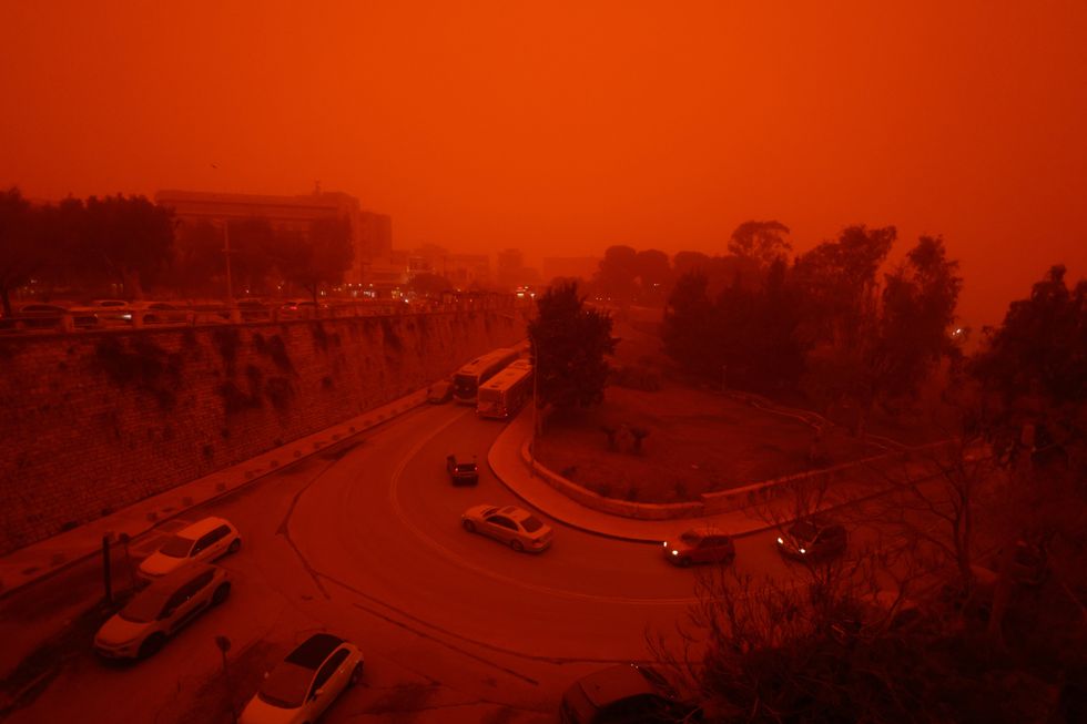 Crete dust storm cars