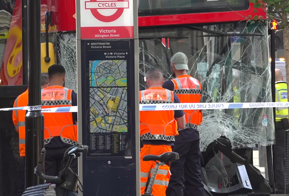 Crews at the scene in Allington Street in central Victoria