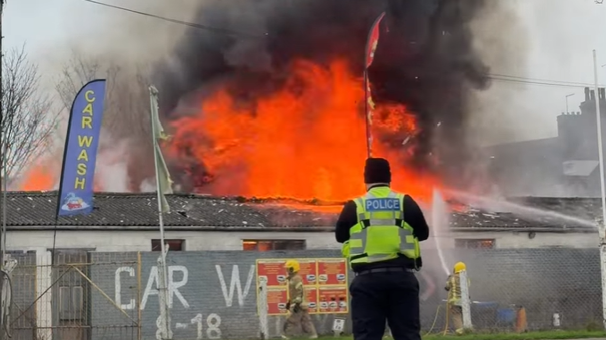 Crews at the scene of the car wash in Skegness