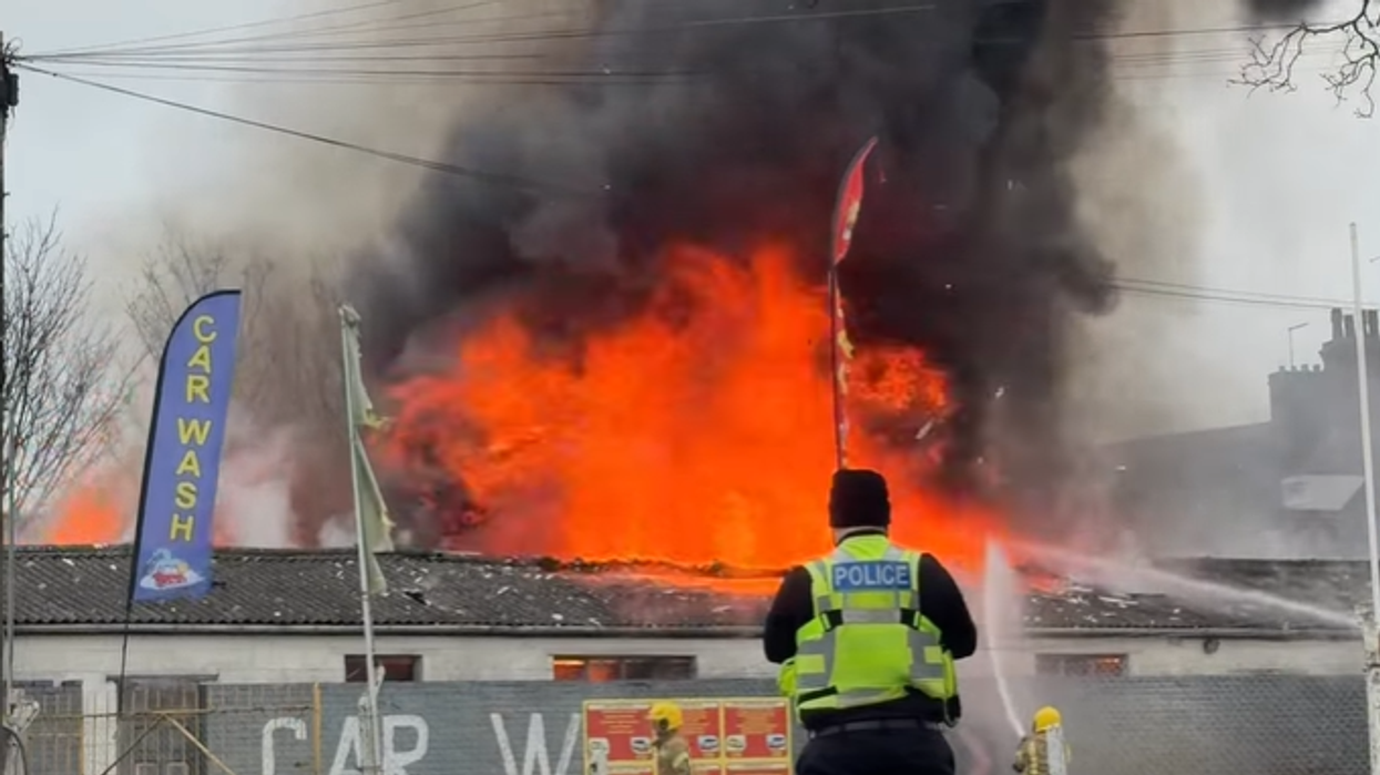 Crews at the scene of the car wash in Skegness