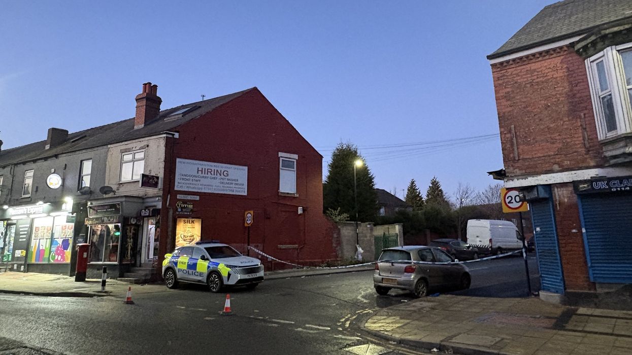 Crime scene tape at the scene at Wilfrid Road, Darnall, Sheffield