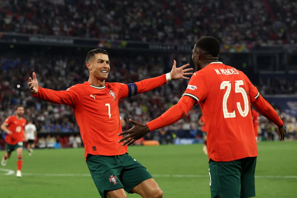 Cristiano Ronaldo and Nuno Mendes