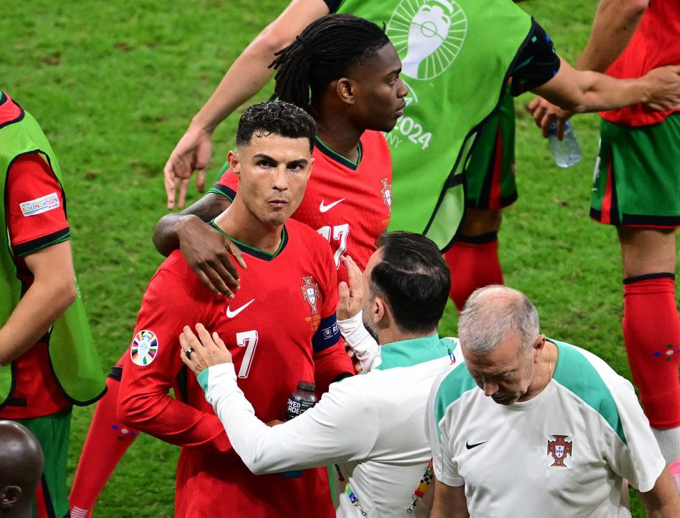 Cristiano Ronaldo cut an emotional figure after the match