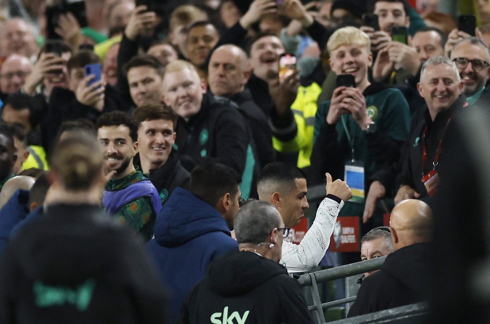 Cristiano Ronaldo made a final gesture to fans as he descended down the tunnel
