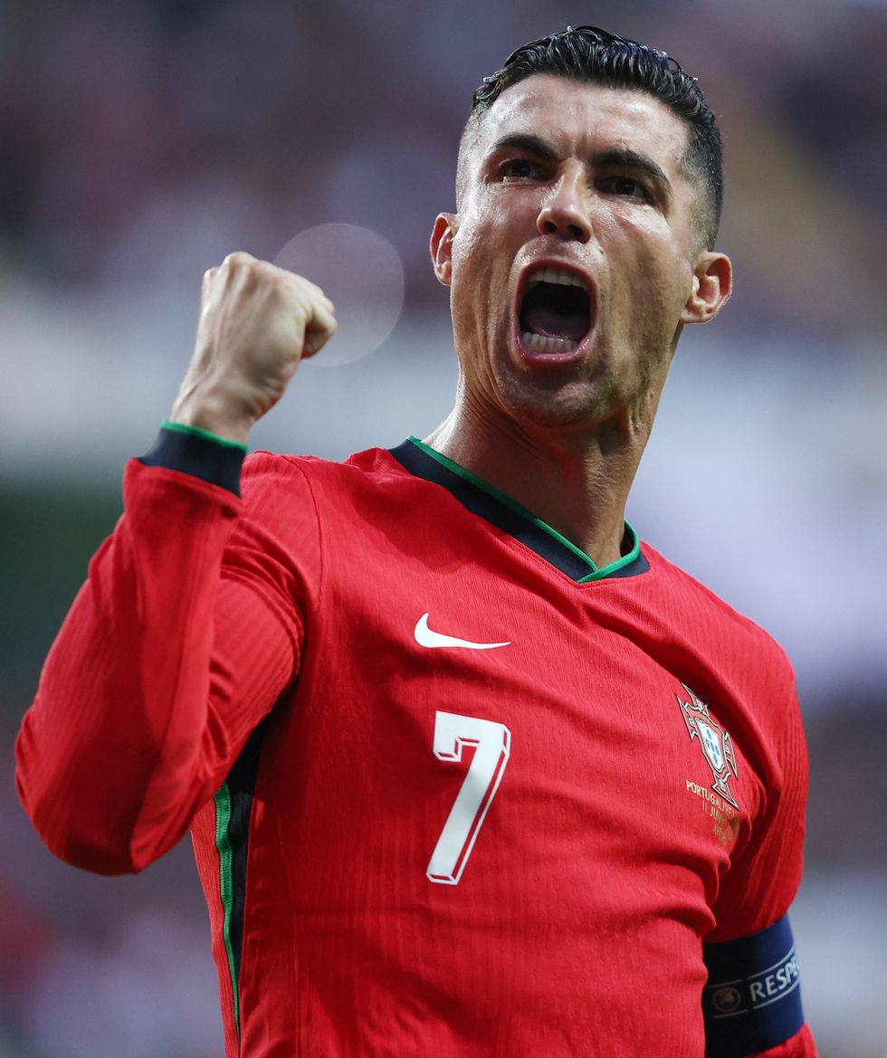 Cristiano Ronaldo scored twice against Ireland