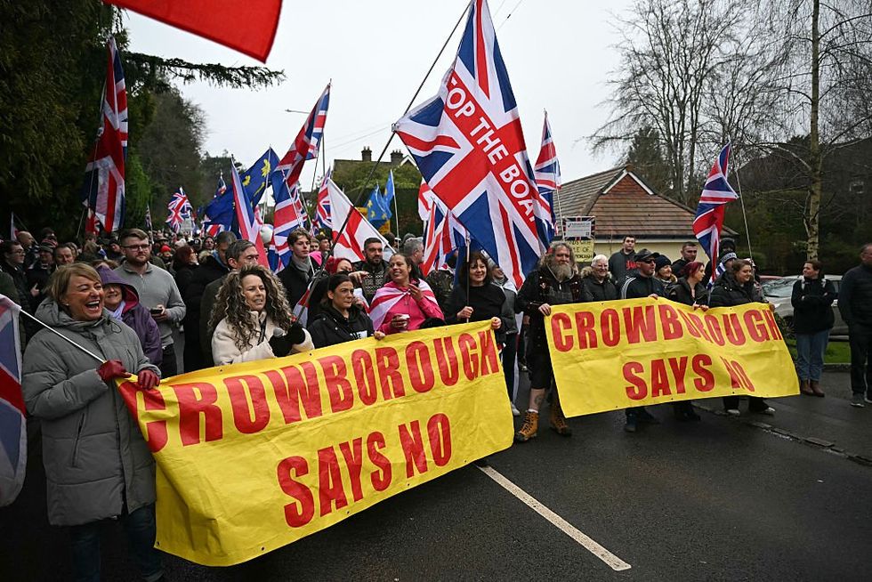 Crowborough migrant protest
