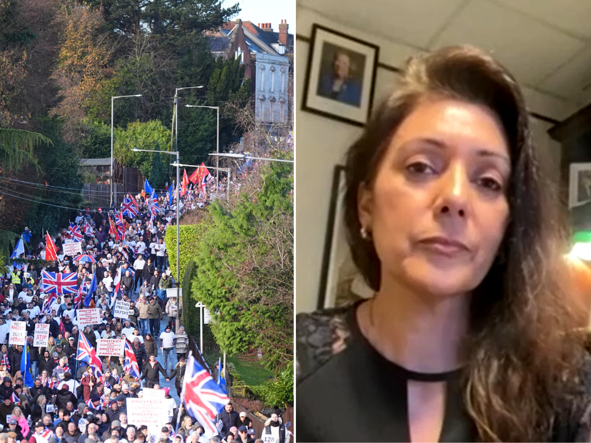 Crowborough residents flocking to the streets to protest decision to house migrants in nearby army camp; Nusrat Ghani speaking to Martin Daubney