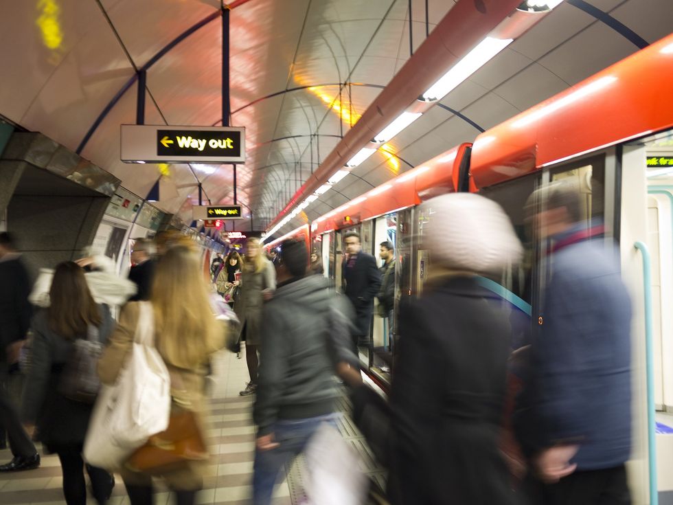Crowded tube stock image