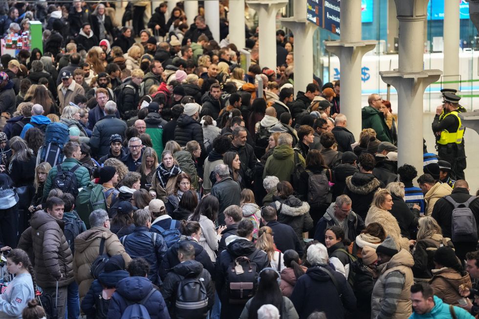 Crowds at St Pancras station