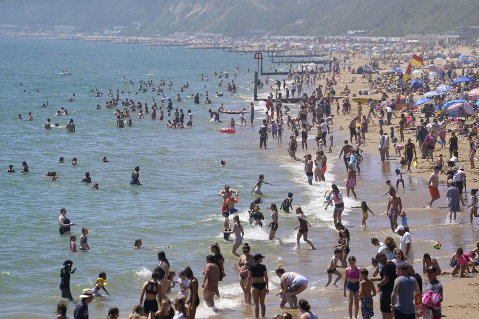 Crowds at UK beach